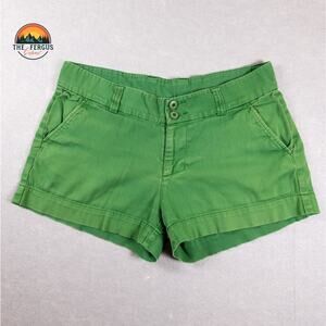 Kavu 3" Mid-Rise Chino Shorts Green Cotton Blend Stretch Outdoor Women's Size 8